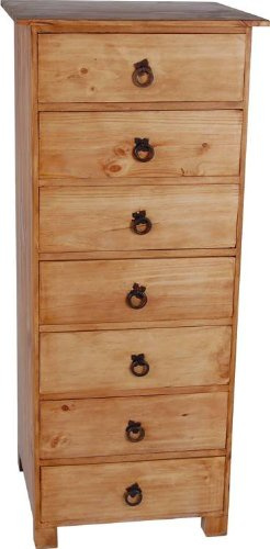 MiaMöbel Kommode Mexico Möbel 48x112x43 cm Landhausstil Massivholz Pinie Honig