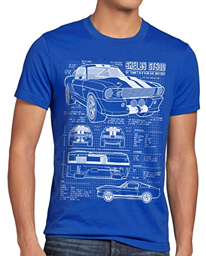 style3 GT 500 Blaupause T-Shirt Herren Fastback