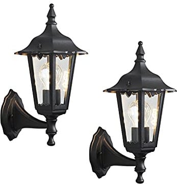 2er-Set stehende Wandleuchte FIRENZE, E27, Aluminium schwarz, Höhe 36 cm; KONSTSMIDE 7232-750