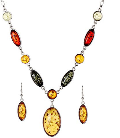 YAZILIND Jewelry Sets Tibetan Silver Pendant Necklace Water Drop Earrings Set Jewellery for Women