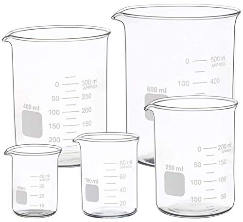 Vaso Graduado medición bajo forma vaso de 50 ml 100 ml 250 ml 400 ml 600 ml