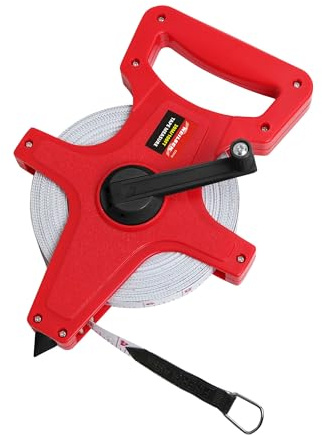 Neilsen CT3112-30m / 100ft Dual Scale Tape Measure with 13mm Wide Fibreglass Blade | ABS Case | Dynamic Rewind Handle | Ideal for Home or Workplace Use