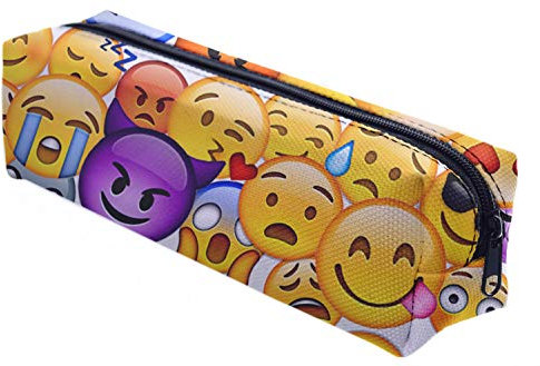 Mäppchen Federtasche Schlamperbox Federmäppchen Schüleretui Stiftemappe Bunt Emoji Big [008]