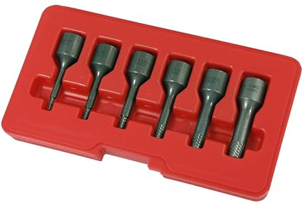 Neilsen CT1101 6pc Multi-Spline Wood Screw Extractor Set - 3/8in Drive | Sizes 2–10mm | Chrome-Molybdenum Steel | Spiral Profile | Ideal for Loosening Damaged Screws and Nuts