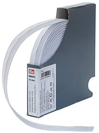 Prym 956052 Knopfloch-Elastic glattes Band 18 mm weiß