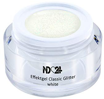 Uv Led Effekt-Gel Classic Glitter White - Weiß - Studio Qualität - Made In Germany - 5ml
