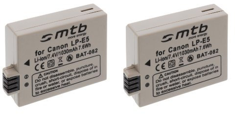 2x Batteria LP-E5 per Canon EOS 450D 500D 1000D / Kiss F, X2, X3 / Rebel T1i, XS, Xsi
