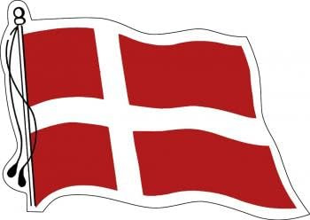 Aufkleber Länderfahne wehend - Denmark Dänemark - 301332 - Gr. ca. 95mm x 70mm