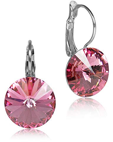 LUISIA Ohrringe Rivoli mit Kristallen von Swarovski - 12 mm - Strass Ohrhänger in vielen verschiedenen Farben