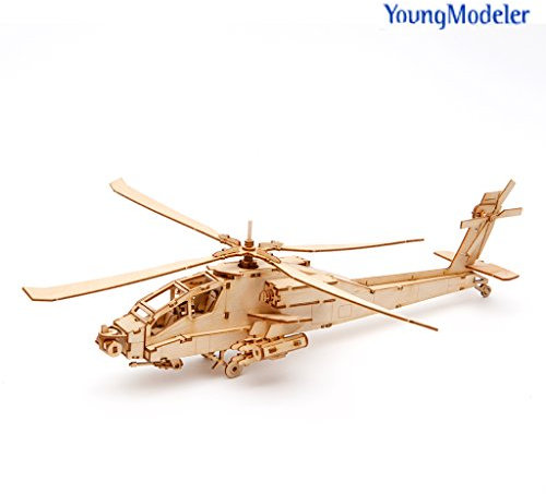 [YOUNGMODELER] Holz Modellbausatz AH-64 Apache Hubschrauber