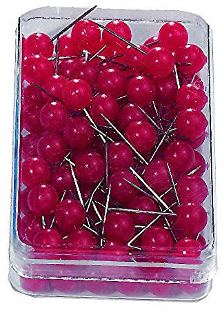 Nobo Rundkopfnadel/Moderationsnadel mit Großem Nadelkopf 100 Stück Rot