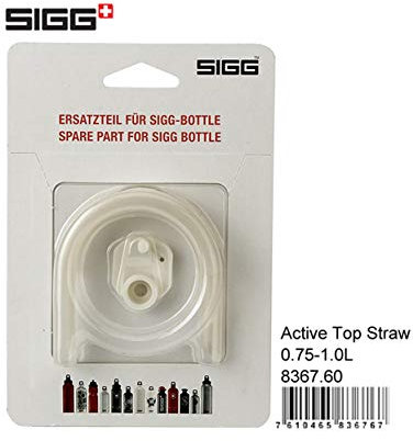 SIGG Verschluss Active Top Straw 0.75/1.0 l 2 pcs inklusive 1 Gasket, Weiß/Transparent, 8367.6