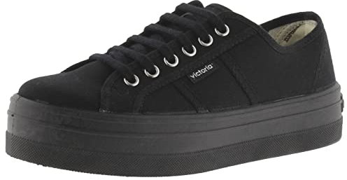 victoria Basket Barcelona Lona Negro Monocromo & Plataforma 109201 para Mujer Negro 36