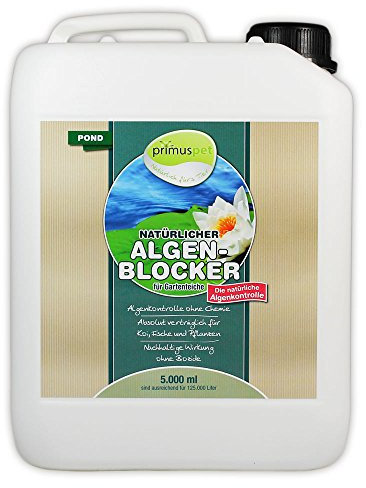 primuspet Natürlicher Gartenteich Algen-Blocker Pond (Algenkontrolle ohne Chemie. Wirkt auf natürliche Weise zur Verringerung von Algen), Inhalt:5 Liter
