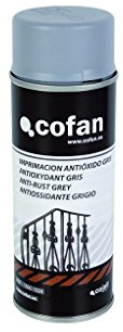 Cofan Pintura en spray Imprimación | Color Gris | Antióxido | Envase de 400 ml