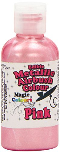 Magic Colours Metallic Edible Airbrush Food Colouring for Cake Decoration – Pink (55ml)