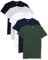 Lower East Men's LE105 T-Shirt, Black/Dark Green/Dark Blue/Light Grey Heather/White, 3XL (Pack of 5)