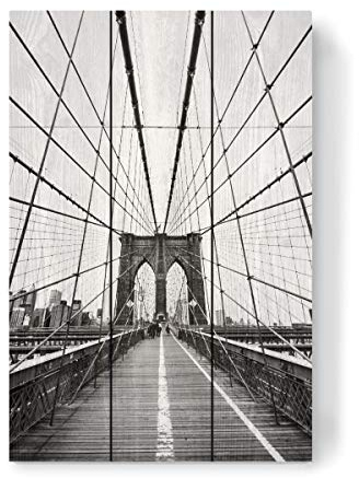 artboxONE Holzbild 45x30 cm Städte/New York Netz von New York von Künstler Florian Kunde
