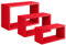 SANITEC Triptyque étagères Mural, Bois, Rouge, 15.5 x 45 x 27 cm