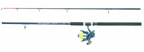 Balzer Atlantic Pilk Rute + Rolle + Zubehör - ANGELRUTE_ROLLEN_KOMBO - Gelb-fluoreszierend - 2,40 m - 60-180 gr - Trolling - Hecht - Fishing Rod Reel Combo - Fishing Combo - Fischrute