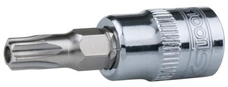 KS Tools 918.1470 - Douille tournevis 1/4'', TORX percé T10 - Gamme CHROMEplus - En Chrome Vanadium - Finition chromée
