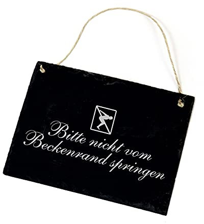Schiefertafel Bitte nicht vom Beckenrand springen - 22x16cm