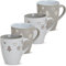 matches21 Tazas de café motivos navideños gris blanco cerámica juego de 4-11 cm 300 ml