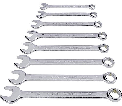 Toolcraft Ring-Maulschlüssel-Satz 8tlg I Chrom-Vanadium Stahl I poliert I Ring-Gabelschlüssel I Maulschlüssel I Schraubenschlüssel I Handwerkzeug Set