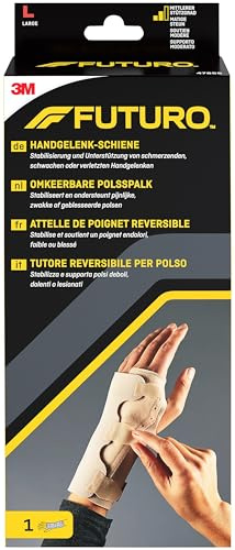 FUTURO Handgelenk-Schiene, Größe L (19 - 22,9 cm) – Unterstützung von Steifen, Schwachen oder Verletzten Handgelenken - Passt für Linke oder Rechte Hand, Atmungsaktiv