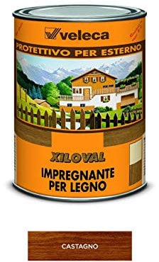 Veleca XILOVAL Castagno - lt. 1 - IMPREGNANTE PROTETTIVO LUCIDO DA ESTERNO PER LEGNO