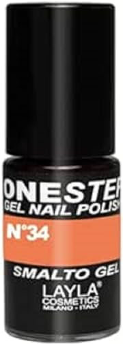 LAYLA ONE STEP Smalto Semipermanente in Gel 3-in-1 Veloce e Facile Applicazione Durata 3 Settimane Alta Pigmentazione Senza Strato di Dispersione 5ML Layla Cosmetics N.34 ORANGE FLUO (Arancione)