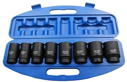 US PRO 8pc 3/4 Dr 6 point Deep Impact Sockets Set 24 27 29 30 32 35 36 38mm