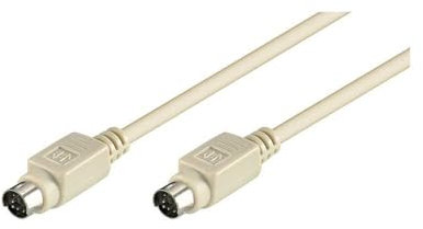 Wentronic 50555 - Câble de connexion (connecteur Mâle PS/2 vers connecteur Mâle PS/2, 2 m), couleur gris