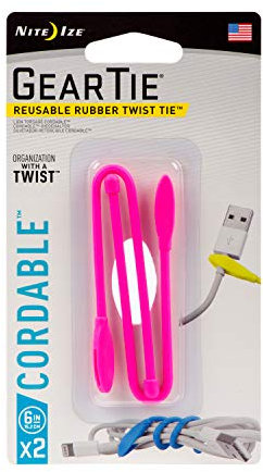 Nite Ize Zubehör-Organizer für Universal-Smartphones, Einzelhandelsverpackung, Sortiment, 6, 2-Pack, neon pink