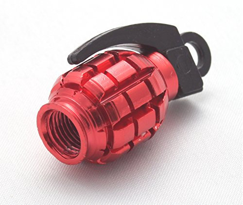 4X Ventilkappen Handgranate Granate Farbe: Rot RED Ventilkappe Vhar