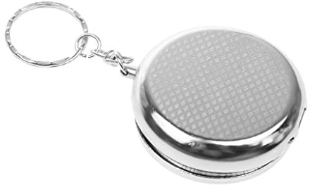 Cutefly Tasche als Schlüsselanhänger Reise Unterwegs Aschenbecher, Edelstahl, Silber, Mittel