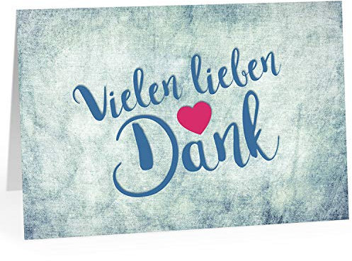 XXL Dankeskarte (A4) | Rosa Herz | mit Umschlag | edle und hochwertige Klappkarte | Als Dankeschön | Große Karte um Danke zu sagen | Maxi Danksagung | Karte | Überformat