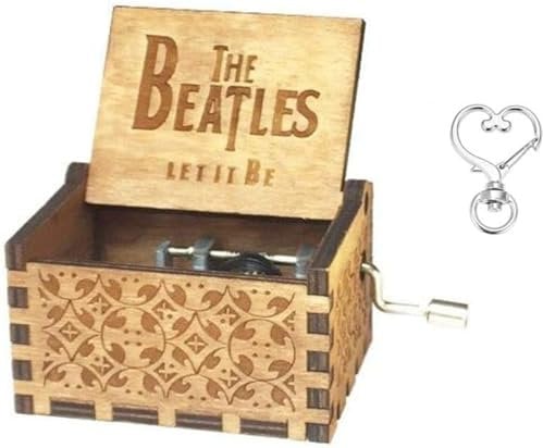 Cuzit Carillon a manovella in Legno, Motivo: The Beatles Antico Intagliato, Regalo di Compleanno, Regalo di Natale, Articolo per Feste, Giocattolo Musicale
