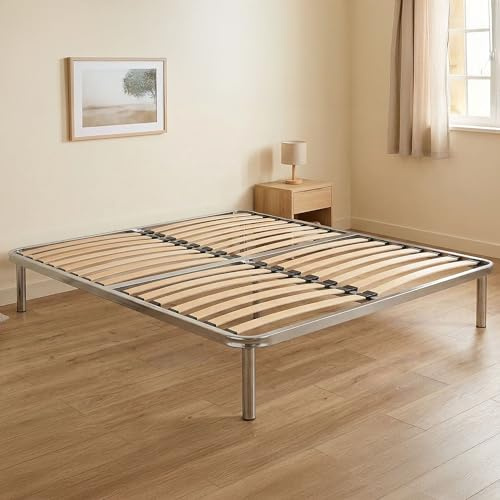 Talamo Italia - Doppelbettgestell Amina, orthopädischer Lattenrost, 100 % Made in Italy, 120 x 190 x 31 cm