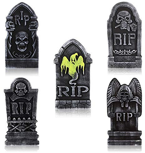 Toyandona - 5 piezas de lapidos de espuma, decoración de piedra de tumba ligera de 15 pulgadas, perfecto para decoración de jardín al aire libre para fiestas de Halloween.