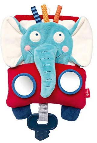 SIGIKID 42516 Aktiv-Spieltuch Elefant PlayQ Mädchen und Jungen Babyspielzeug empfohlen ab 6 Monaten blau/rot