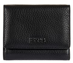 Bric's Marmolada Kompaktes Damen-Portemonnaie aus Leder mit RFID-Schutz, Geldscheinfach, 10 Kartenfächer und Münzfach mit Reißverschluss, Größe: 11cm x 9,5cm x 3cm, Schwarz