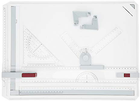 Greensen A3 Tavolo Da Disegno, Tavola Da Disegno Multifunzione A3 In Plastica Con Movimento Parallelo Angolo Regolabile Metrico Per Lavori Professionali