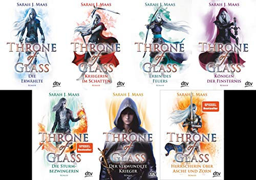Die Throne of Glass-Reihe Band 1-7 plus 1 exklusives Postkartenset [Paperback] Sarah J. Maas and dtv