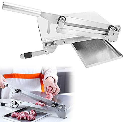 XYEJL Food Slicer Manual Meat Slicer,Stainless Steel Bone Cutter Machine,Commercial Beef Mutton Roll Cutting Slicers,Adjustable Thickness For Meat(0.1-1mm) for Pork Feet,Beef, Lamb, Ribs