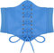 Hoerev Damen Mädchen Elastisch Breites Band Elastisch Gebunden Waspie Korsett Taille Gürtel Bustiers Korsetts，Blau mit Knopf，M