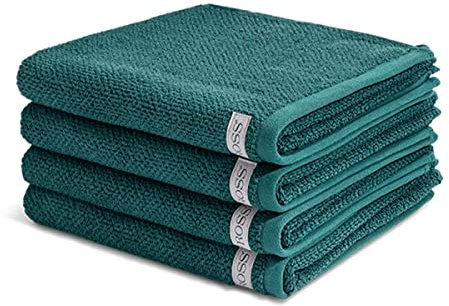 Ross - 4 teiliges Frottier-Set - Selection Bio-Baumwolle (4 X Handtuch im Set) - 540 g/m2 - Baumwolle - Frottee - saugstark - weich und flauschig - Moosgrün