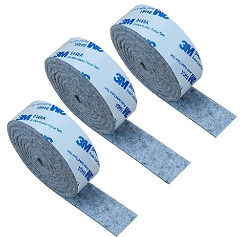 Confezione da Feltrini Per Mobili, 3 Feltro Adesivo Rotolo,Ultra Sottile Anti-Sudore Manica,Feltro Adesivo con Adesione 100X2 cm