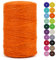 LEREATI Cuerda de Yute 2mm x 200m, Hilo de Yute Cuerda Yute Natural, Cordel Fina Cuerda Huerto, Hilo de Cañamo para Floristería Manualidades Jardín Envolver Regalos Decoración Navideña (Naranja)