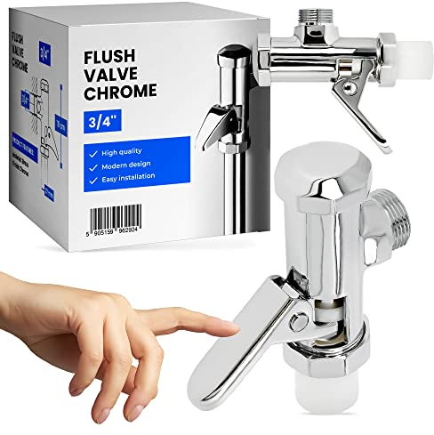 Spülventil Toilettenspülung WC-Spülventil WC-Spülarmatur Druckspüler Verchromt 3/4'' Manuelles WC-Griff Spülmechanismus Spülwerkzeug Klospülung Ventil Rostfrei Messing Spülstromregulierung